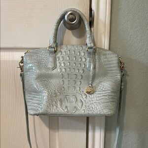 Brahmin Blue Crocodile-Embossed Satchel Bag